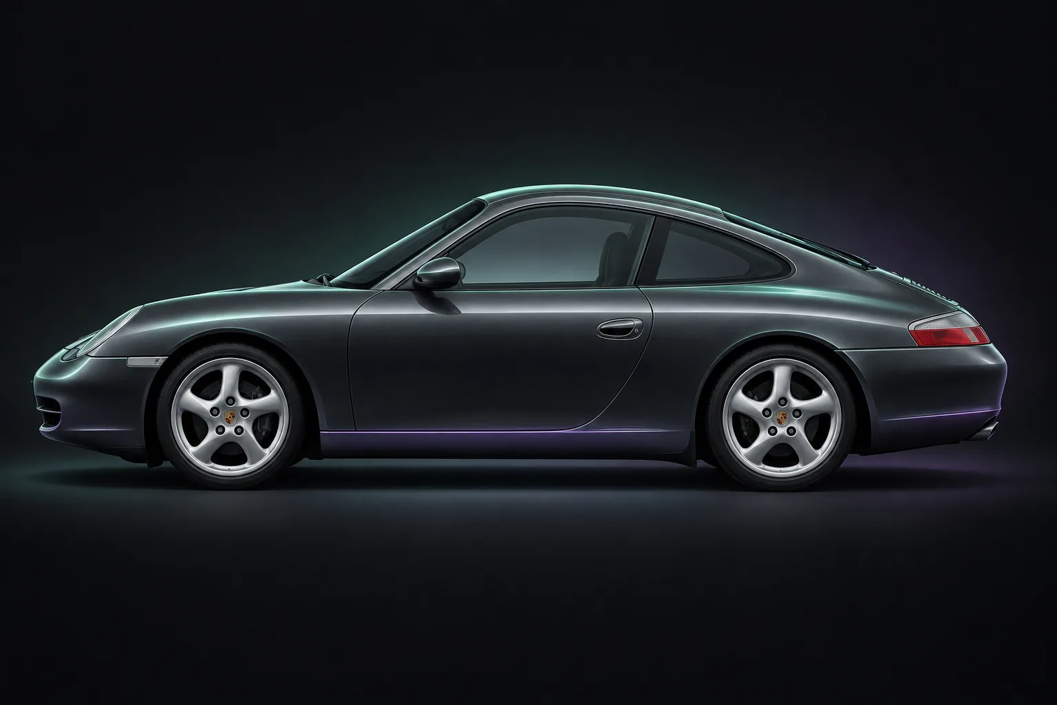 Porsche 911 996.1 Carrera coupe, compared with the 996.2, Analog Autohaus illustration