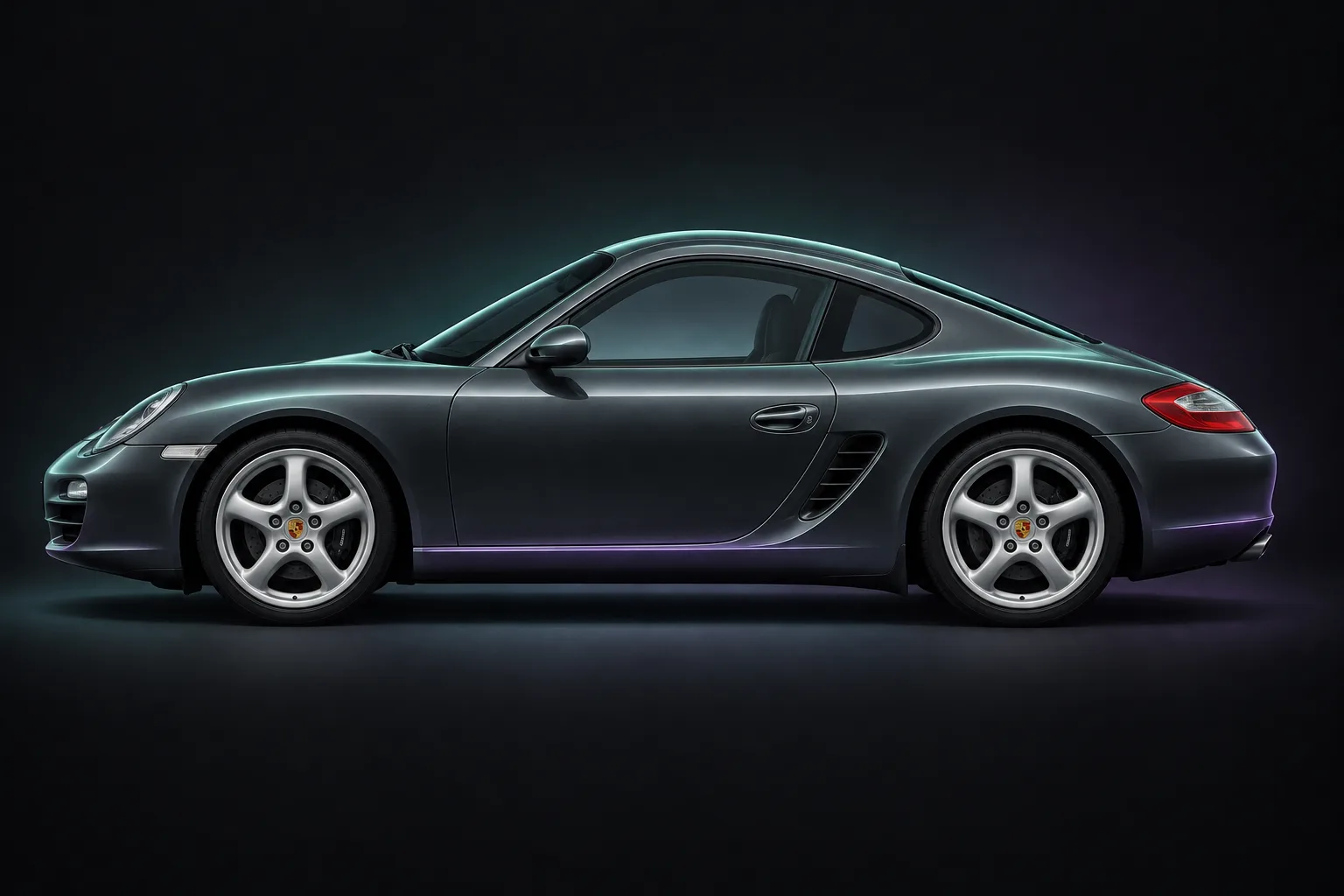 Porsche Cayman 987.2 side profile (2009–12), compared with the 987.1, Analog Autohaus illustration